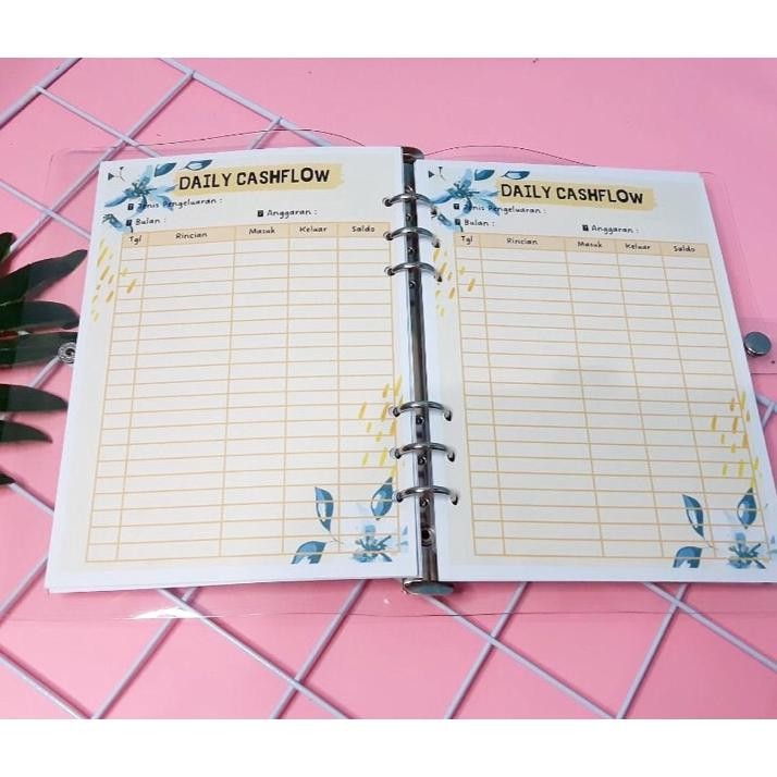 

1 Paket Binder A5 Ring 6 Ring 20 Budgeting Keuangan Kertas Isi Binder Loose Leaf Daily Financial Planner Cashflow Agenda Buku Catatan Jurnal Journaling Notebook Notepad Target Tantangan Menabung Weekly Planner