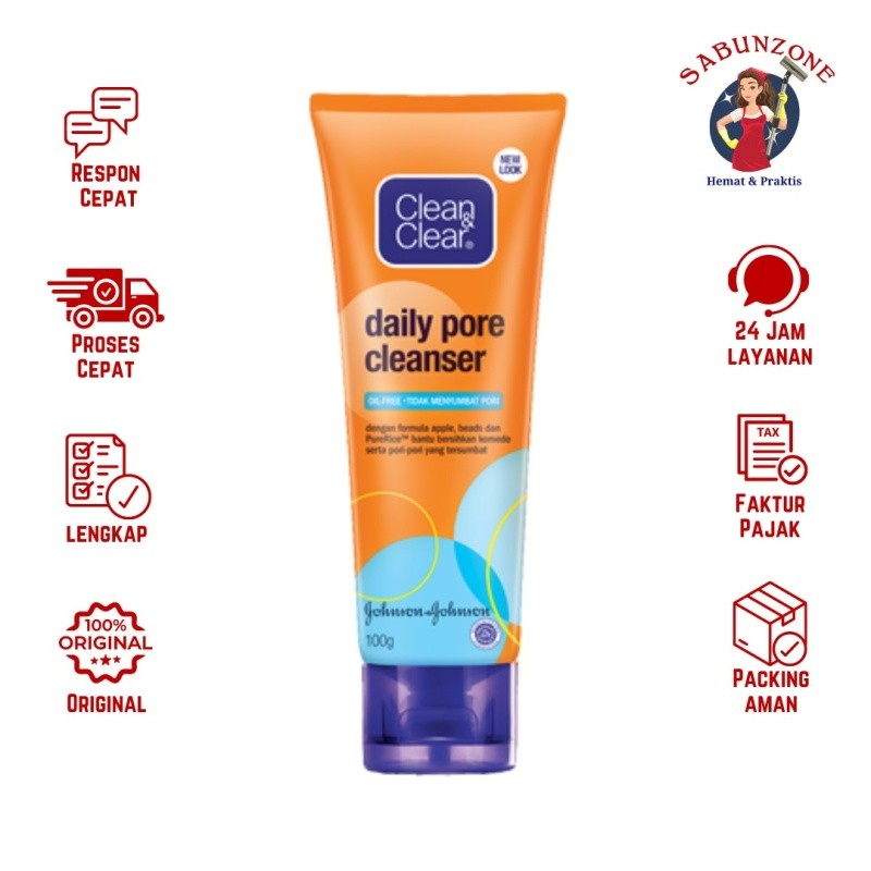 Sabun Cuci Muka Clean & Clear Daily Pore Cleanser Apple 100 gr