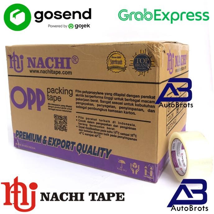 

1 Dus/72Roll Nachi Tape OPP Lakban Packing Transparan 2 Inch X 90Y