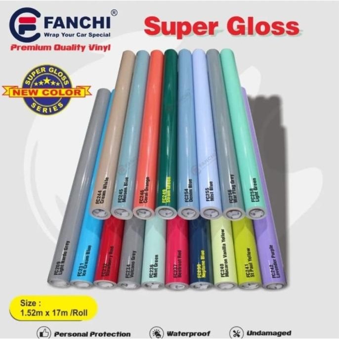 

FANCHI Sticker Super Glossy FC-257 Malus Pink Ukuran 1.52M x 17M /Roll