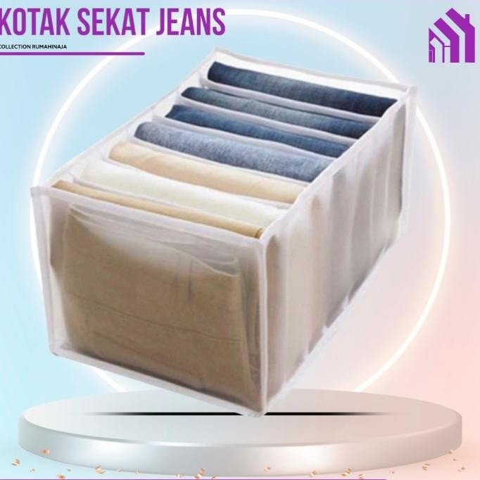 

Kotak Sekat Pembatas Pakaian Organizer Jeans Box 7 Grid Celana Rapi