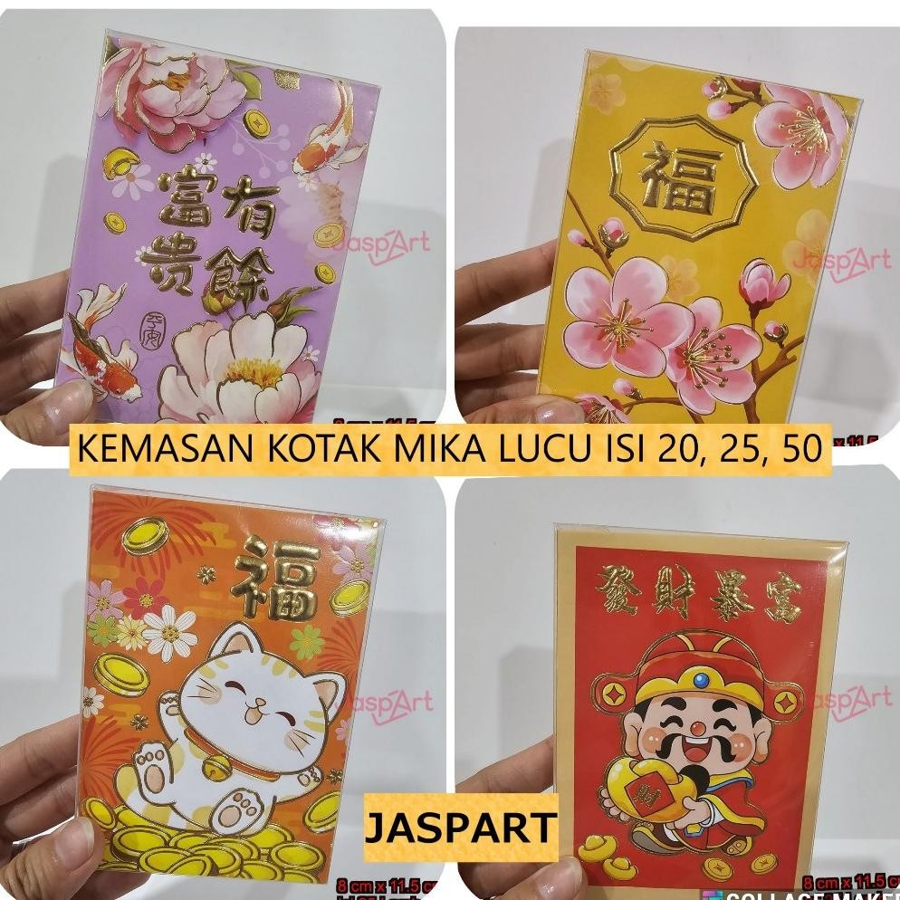 

Angpao Imlek Kotak Mika Isi 25,50 Shio Ular 2025 Ready Murah Hongbao Fungpau