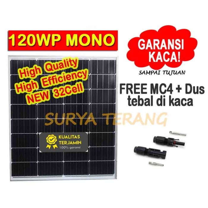 Promo Solar Panel Surya 120Wp Mono Free Packing Kayu