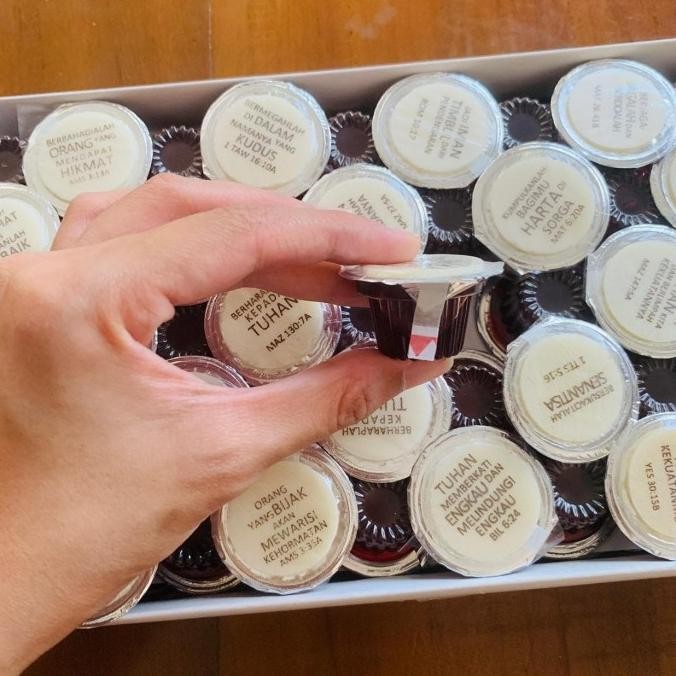 

1Box/100pcs-NON Alkohol/Sirup-Hosti Ayat Roti Anggur Perjamuan cup OS17
