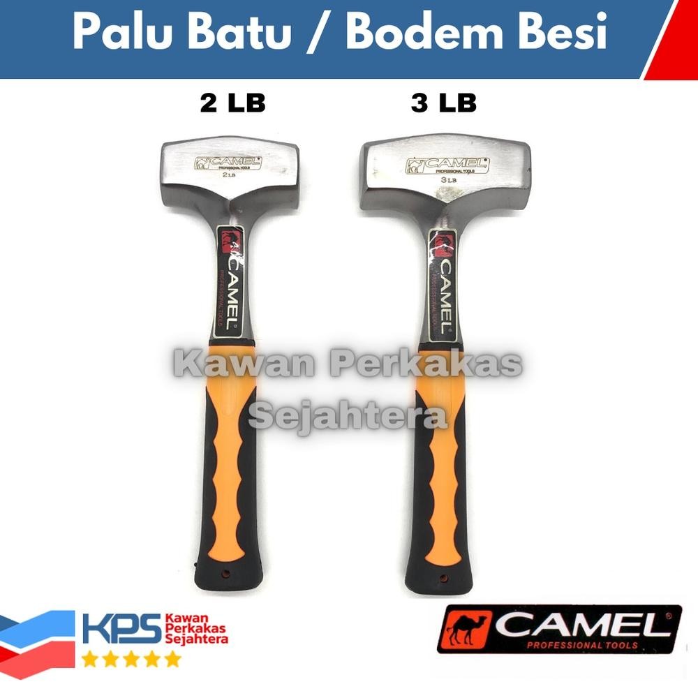 CAMEL Palu Batu Besi 2 LB (1 kg) - 3 LB (1.5 kg) | Palu Besi Bodem Gagang Fiber 2LB 3LB