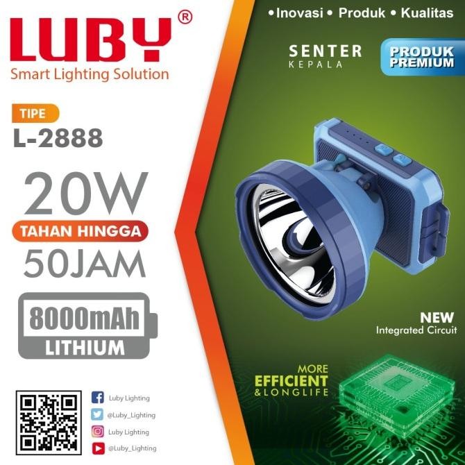 

TERSEDIA HEADLAMP LUBY LED L2888 SENTER KEPALA 20 WATT CAS ULANG