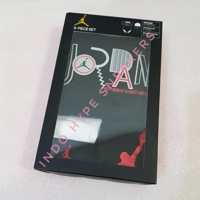 Air Jordan Infant Set 6-12 Months Original Black White (Jumper Bayi)