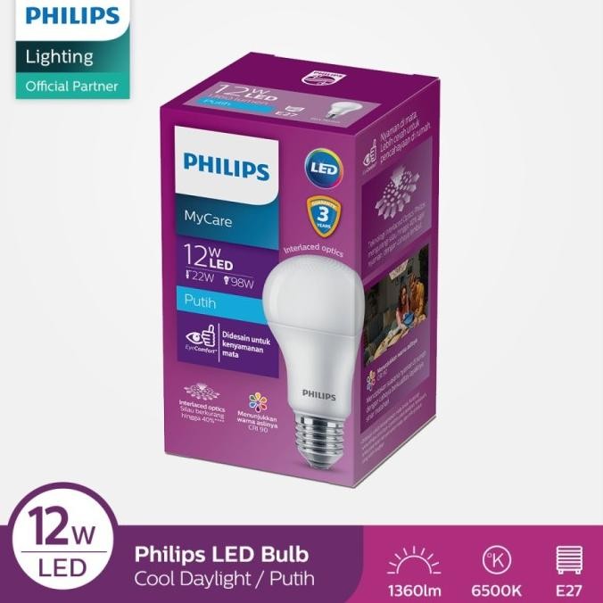 

TERSEDIA LAMPU PHILIPS LED 12W 12 WATT MYCARE BULB (E27)