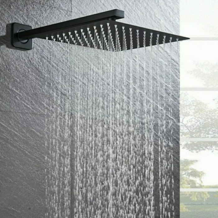 TERBARU WALL SHOWER HITAM 10 INCH / SHOWER TANAM MODEL HUJAN BLACK MODEL TOTO