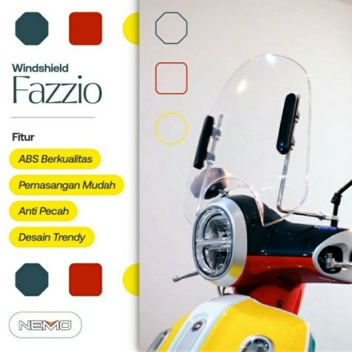 VISOR FAZZIO WINDSHIELD FAZZIO GENIO SCOOPY PNP ORIGINAL NEMO - SMOKE PREMIUM