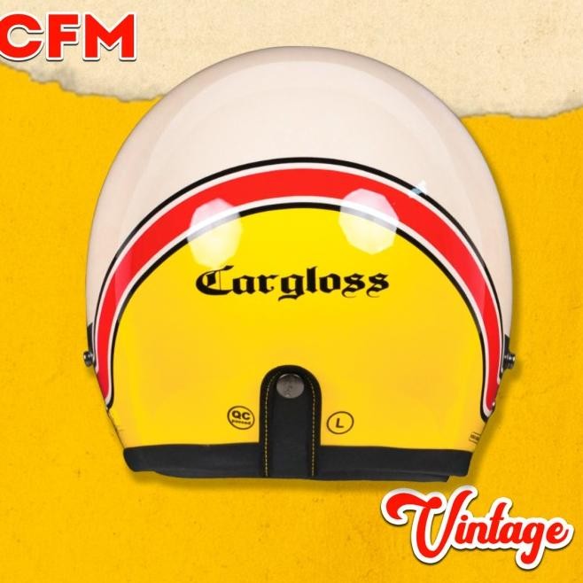 Helm Cargloss Vintage Cfm Retro Half Face - Vintage Avorio Naide Terbaru