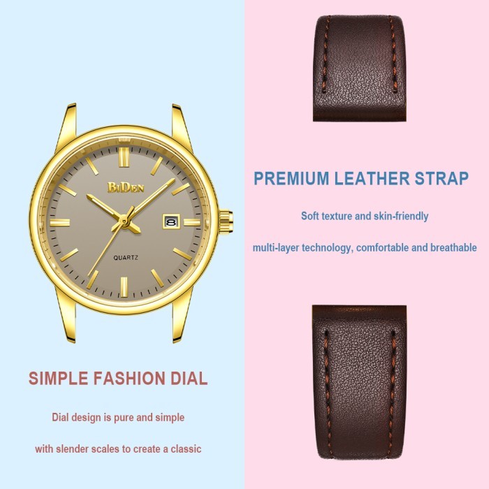 Biden Jam Tangan Wanita Santai Mode Kalender Anti Air Jam Tangan Cewek