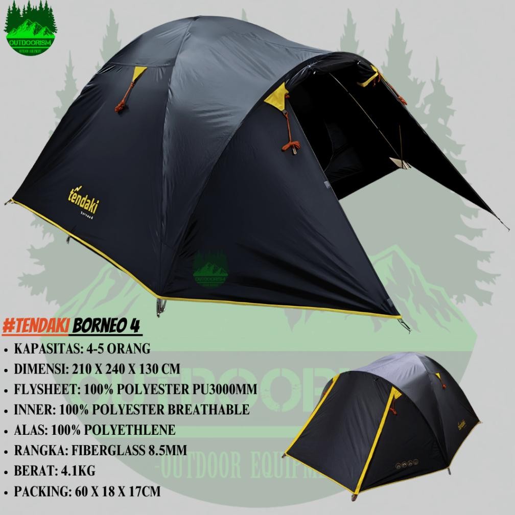 Hab Tenda  Camping Outdoor Tendaki Borneo 4 | Tendaki Moluccas 4 Pro |  Tendaki Borneo 4 Double Laye