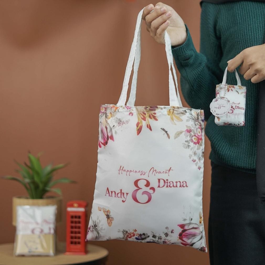 (M) Souvenir Pernikahan Shopping Bag wedding gift bermanfaat kekinian Elegan Mewah