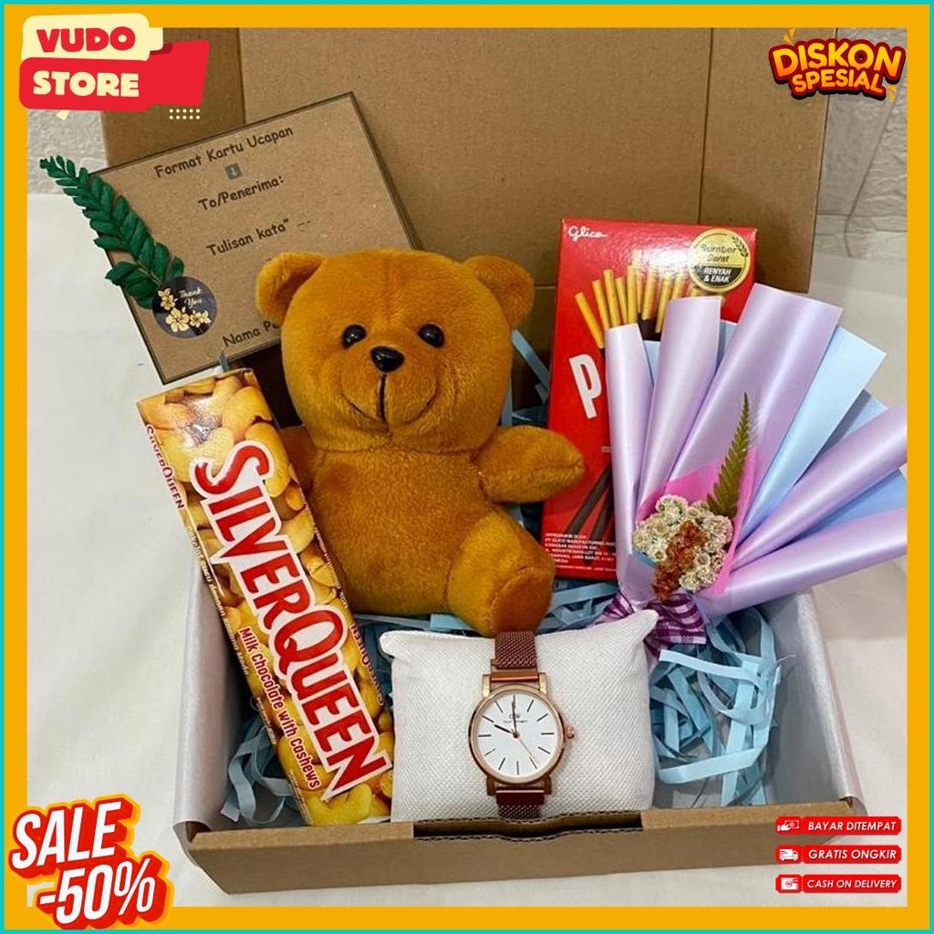 Aralia-Kado Ulang Tahun Cewek Kado Paket Premium Jam Kado Jam Hampers Anniversary Kado Wisuda Cewek 