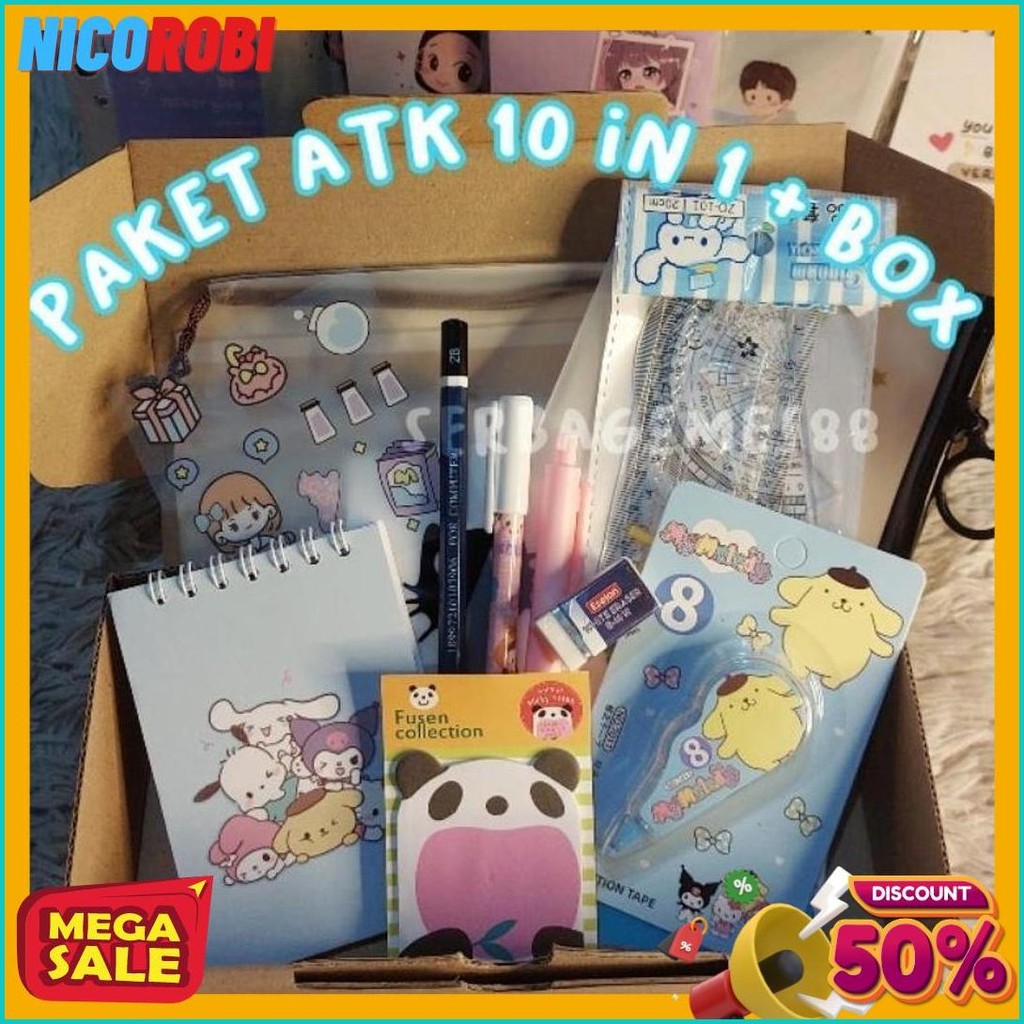 

Serbagemes88 - Set Alat Tulis 10 In 1 Lengkap / Stationery Untuk Souvenir Hadiah / Hampers Kado Gift Sekolah / Hampers Wisuda Ulang Tahun / Alat Tulis Paket / Alat Tulis Murah / Paket Anak Unik Dan Bermanfaat / Box Kado Perempuan Laki Laki / Buku Tulis