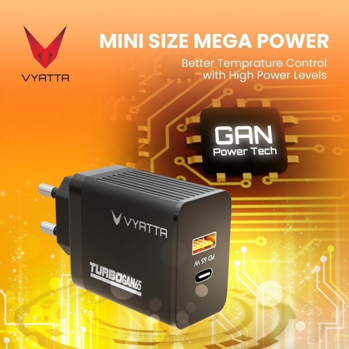 VYATTA TURBO GAN 65W FAST CHARGER PD TYPE C MAC IPAD LAPTOP
