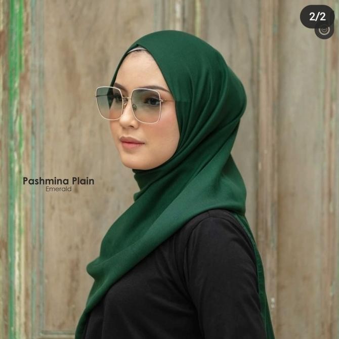 Jilbab Polos Phasmina warna Hijau Botol Emerald by Deenay