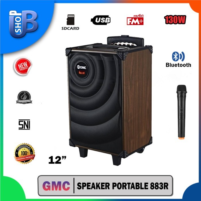 SPEAKER PORTABLE GMC 12 INCH 883R BLUETOOTH