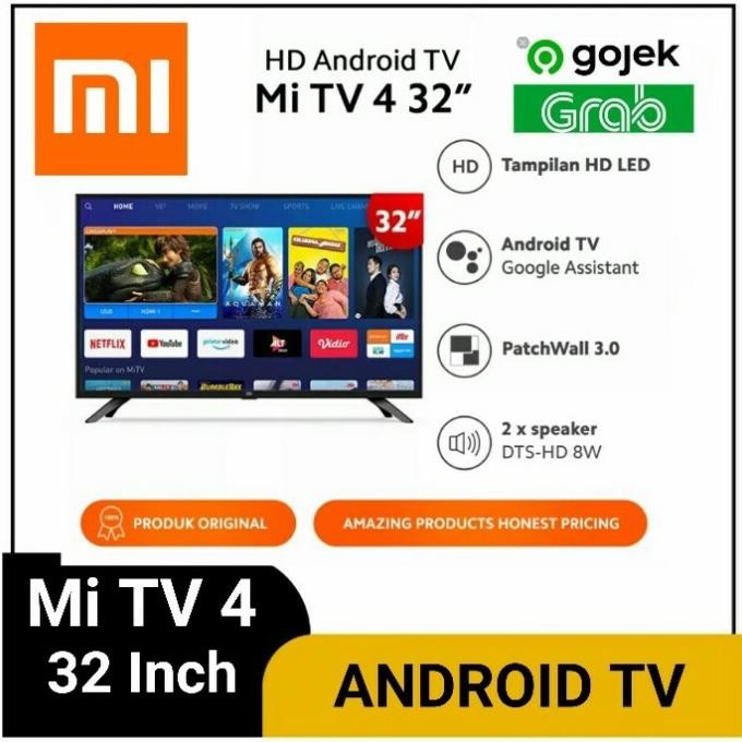 TERMURAH - XIAOMI ANDROID TV 32 INCH XIAOMI MI TV 4 32" SMART TV 32 INCH xiomi