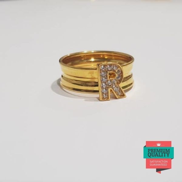 Promo cincin kekinian cincin huruf r hadiah ultah Elegan