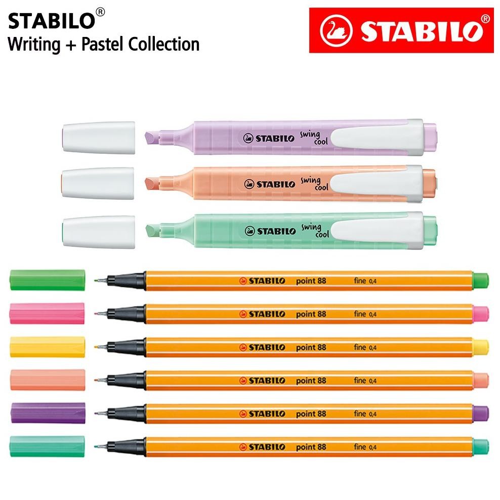 

STABILO Set 9 Pastel - Swing cool point 88 / Fineliner / Pen / Warna Pink Ungu Hijau Tosca Spidol