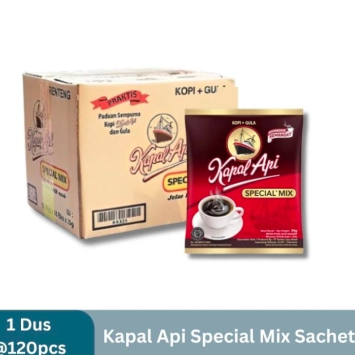 

Kopi Kapal Api Special Mix 23gr Sachet 1 dus isi 120s