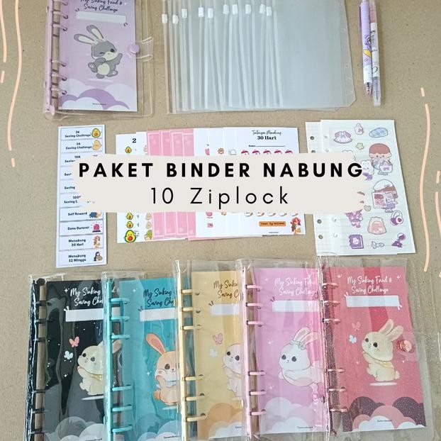 

Paket Binder Nabung 10 Ziplo, Binder Keuangan Saving Challenge