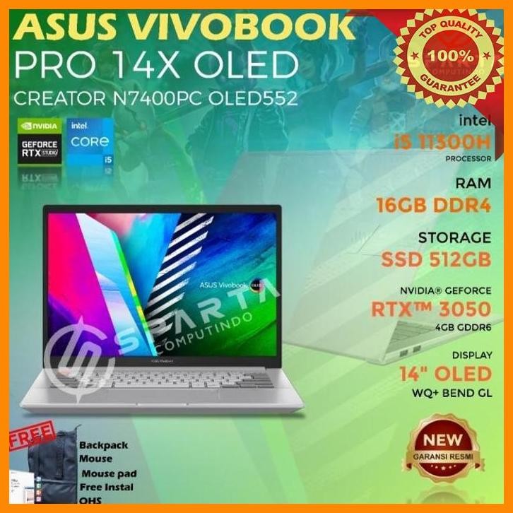 (CVS) LAPTOP ASUS VIVOBOOK PRO 14X OLED N7400PC CORE I5 GEN 11 RAM 16 GB NEW