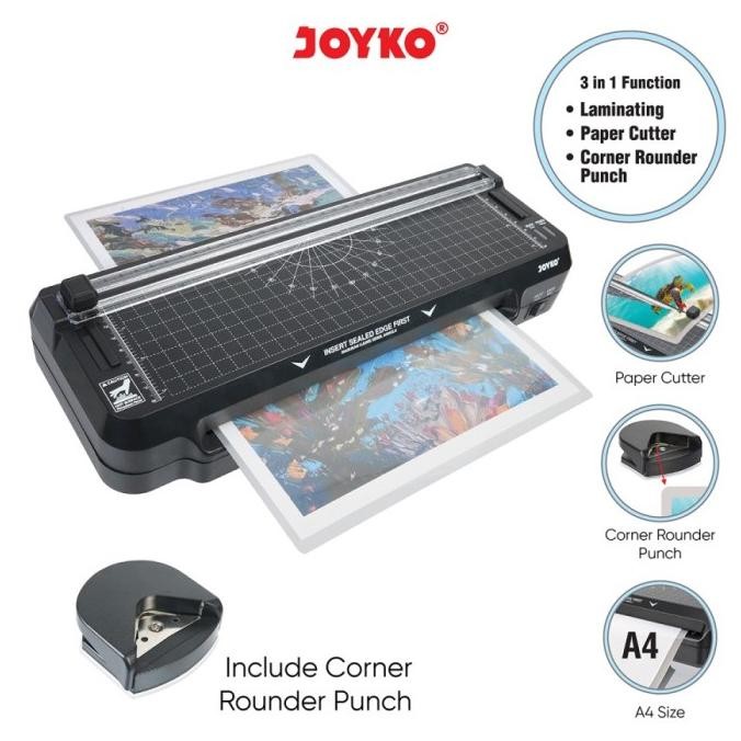

TERMURAH - JOYKO LM-06 3in1 MESIN LAMINATING PAPER CUTTER & CORNER ROUNDER PUCH