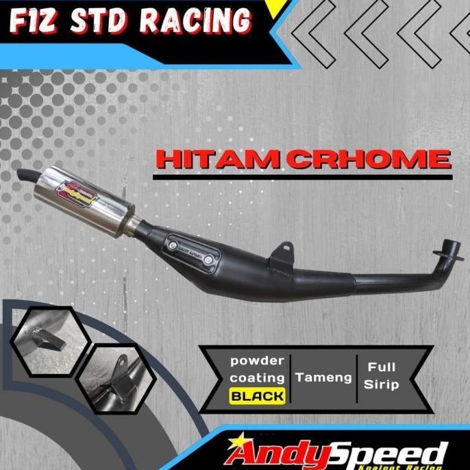 TERMURAH - Knalpot FIZ FIZR FORCE1 MODEL STANDAR RACING HITAM merk andy speed