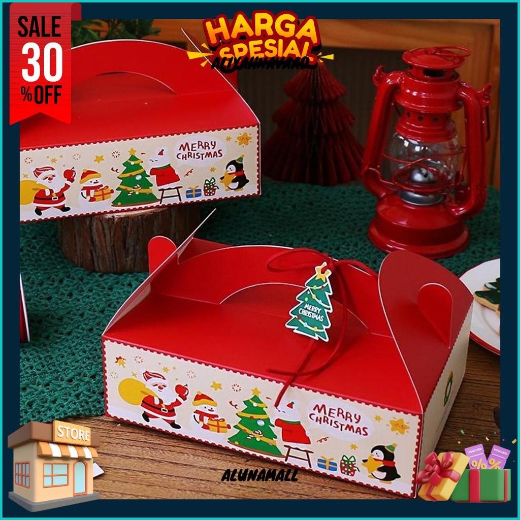 

New - Kotak Kue Natal - Kotak Kemasan Kue /Permen / Cupcake - Portabel Christmas Box - Kotak Hampers Natal Murah