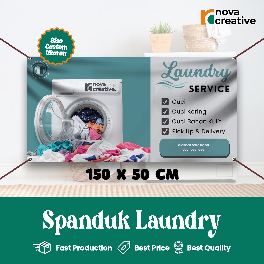 Jasa Print Banner Laundry Profesional Banner Custom Gratis Desain
