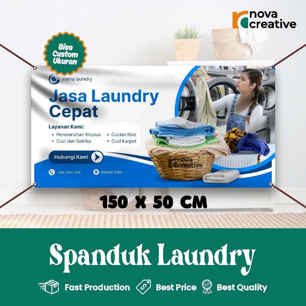 Print Spanduk Laundry Antar Jemput Spanduk Custom Gratis Desain