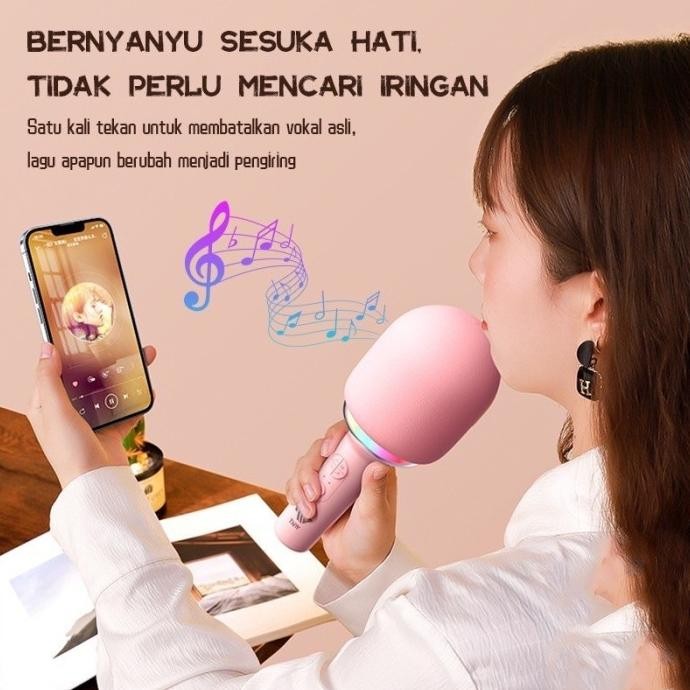 Microphone Karaoke L8 Wireless Microphone Bluetooth Mic Karaoke LA