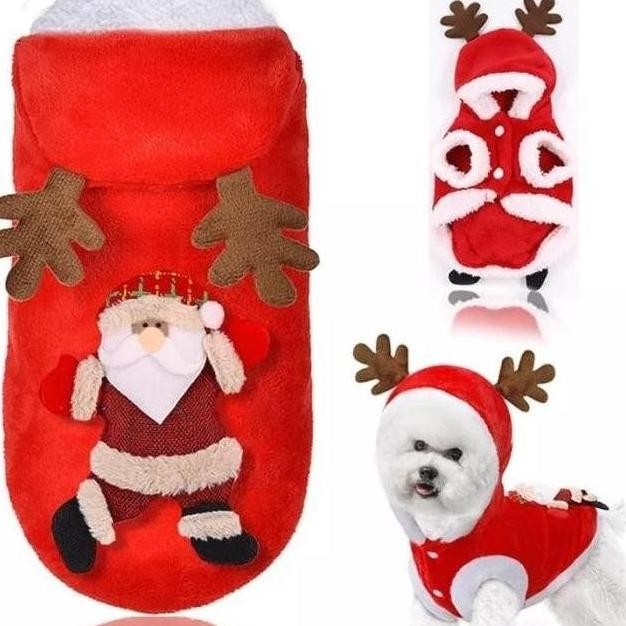 EF BAJU ANJING KUCING NATAL HOODIE NATAL ANJING BAJU NATAL HEWAN RIDW