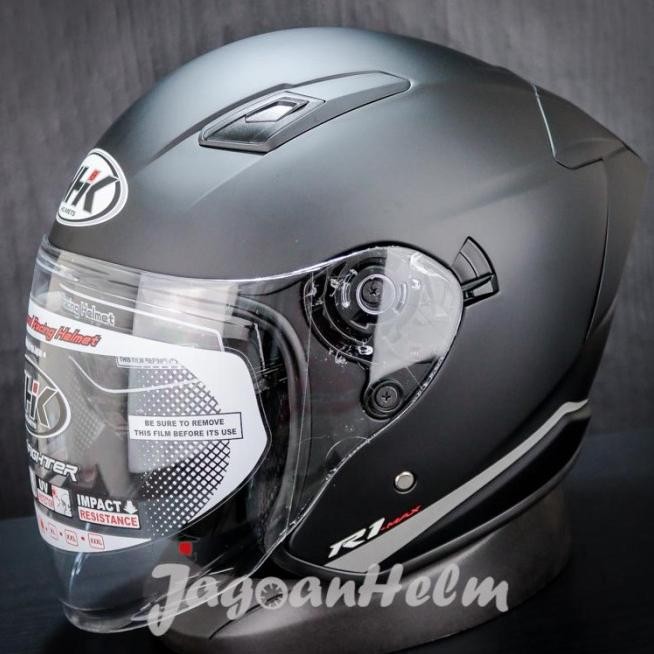 Nhk Helm R1 Max | Black Doff | Double Visor Terbaik