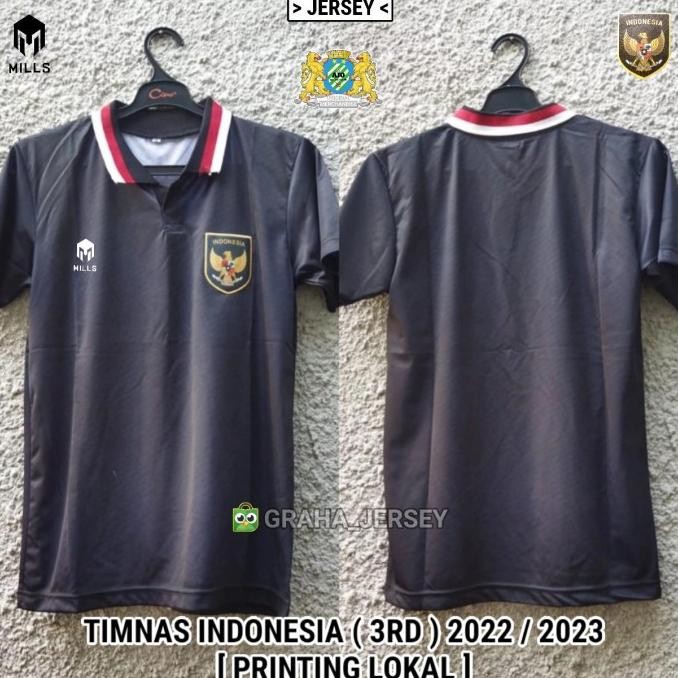 Sale Timnas Indonesia Shirt 3Rd Hitam 2023 Grade Ori Premium Go Mills Kerah