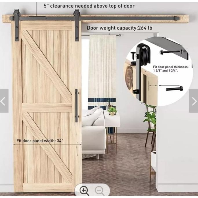 Pintu Geser Barn Door Sliding Besi Rel Pintu Geser Door Track 2 Meter KRW