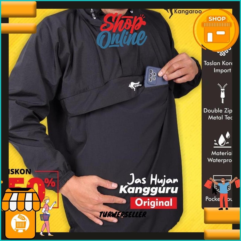Kangaroo Raincoat Jas Hujan Kangaroo Jas Hujan Kangguru Jas Hujan Pria Dewasa Mantel Jas Hujan Pria 