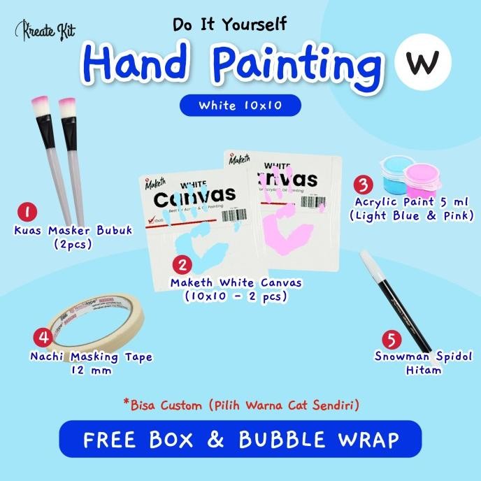 

BEBAS ONGKIR - DIY Hand Painting Set Canvas Couple Cap Tangan Lengkap 10x10 20x20 Kre