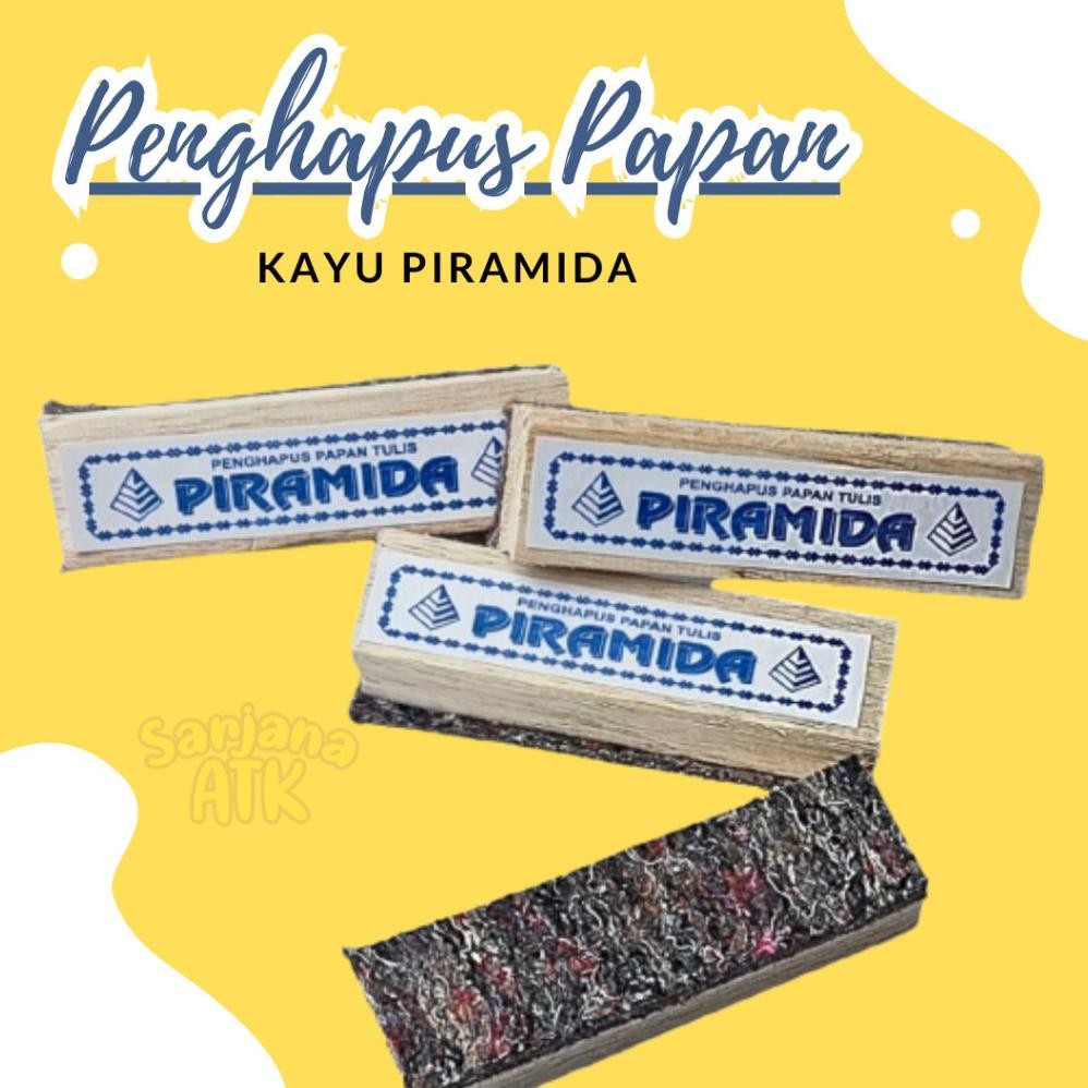 Penghapus Papan Tulis Hitam Kayu Piramida