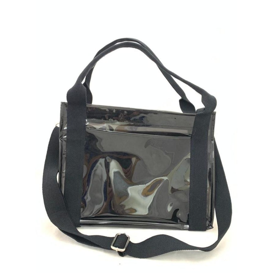 Tas Tote Dewasa Pvc Resleting Dengan Dua Kantong Depan Belakang