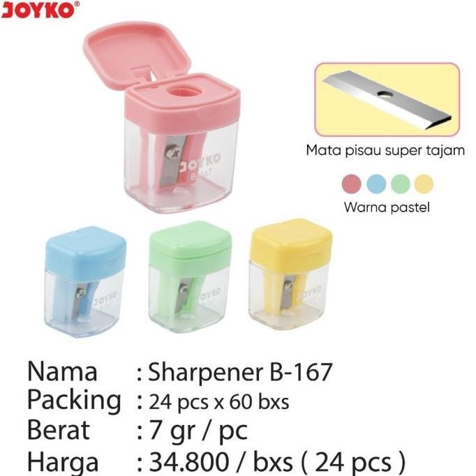 

BEBAS ONGKIR - Joyko Rautan Serutan Sharpener Penserut Pastel B-167 Color