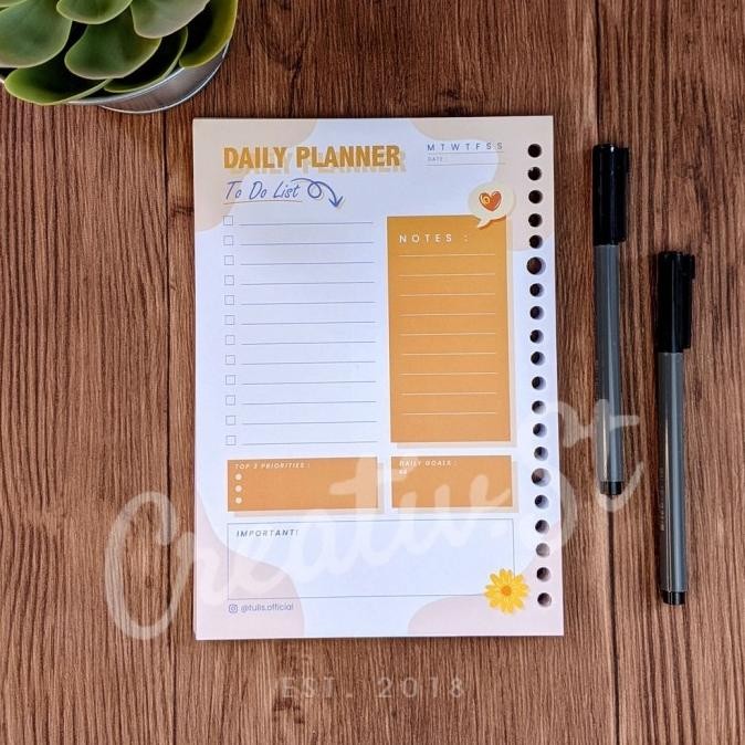 

[Tulis.Id] Colorful Daily Planner Loose Leaf A5 100 GSM 50 Lbr 20 Ring