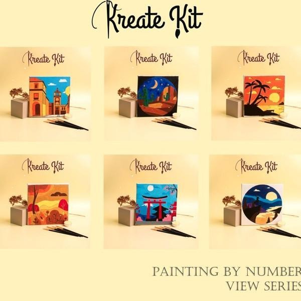 

Paint By Number 20x20cm Scenery Series [Kreate Kit] DIY Painting Kit