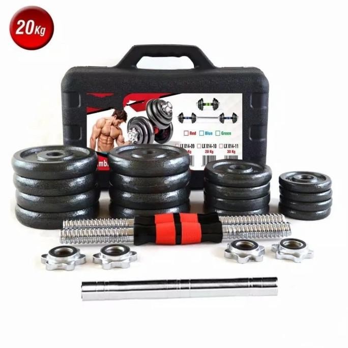 Baru dumbell sett 20kg / barbel 20kg / dumbell murah / barbel murah