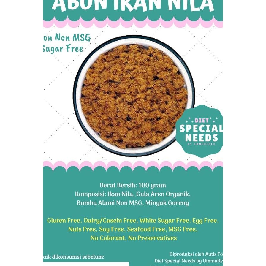 

Abon Ikan Nila Gula Aren Organik 100G - Msg Free - Special Needs