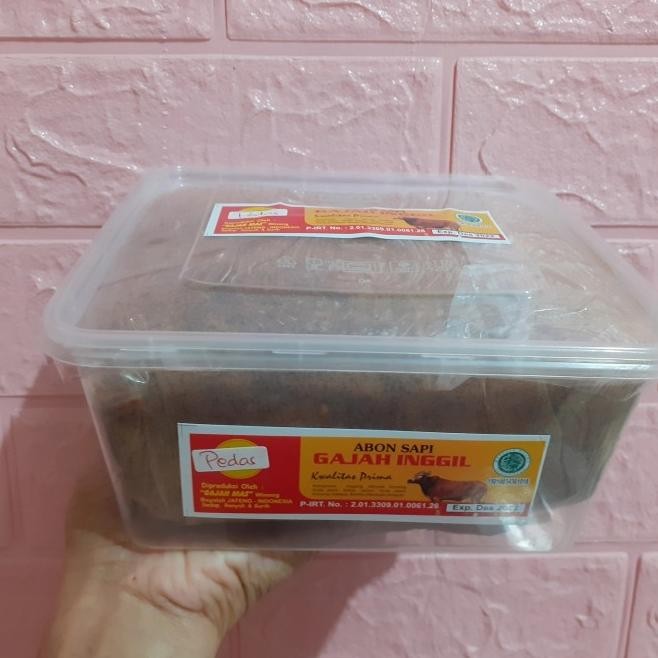 

Abon Sapi Gajah Inggil 1Kg Pedas Kemasan Pouch/Thinwall