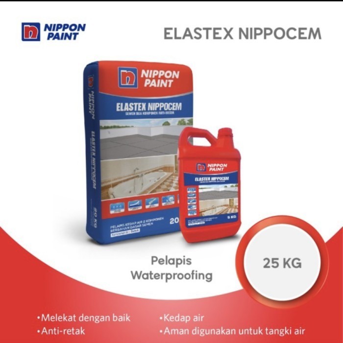 ELASTEX NIPPOCEM 20 + 5 KG Semen Waterproofing Anti Bocor Nippon 25KG